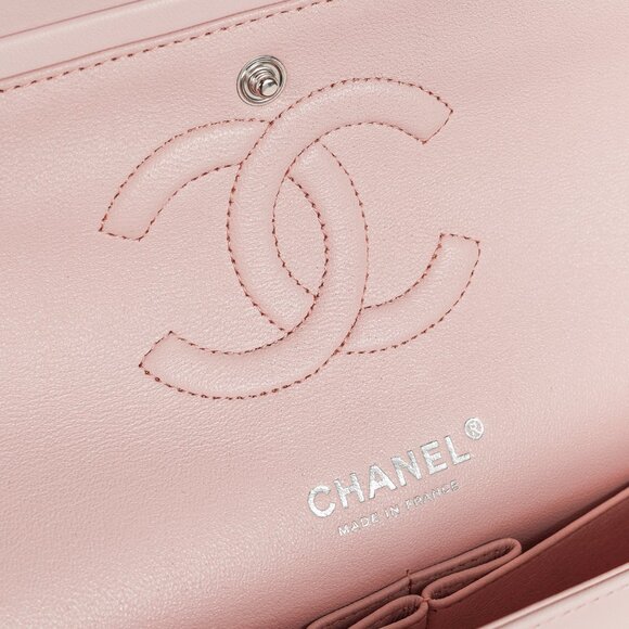 Chanel 18S Light Pink Lambskin Quilted Classic Medium Double Flap - Picture 12 of 16